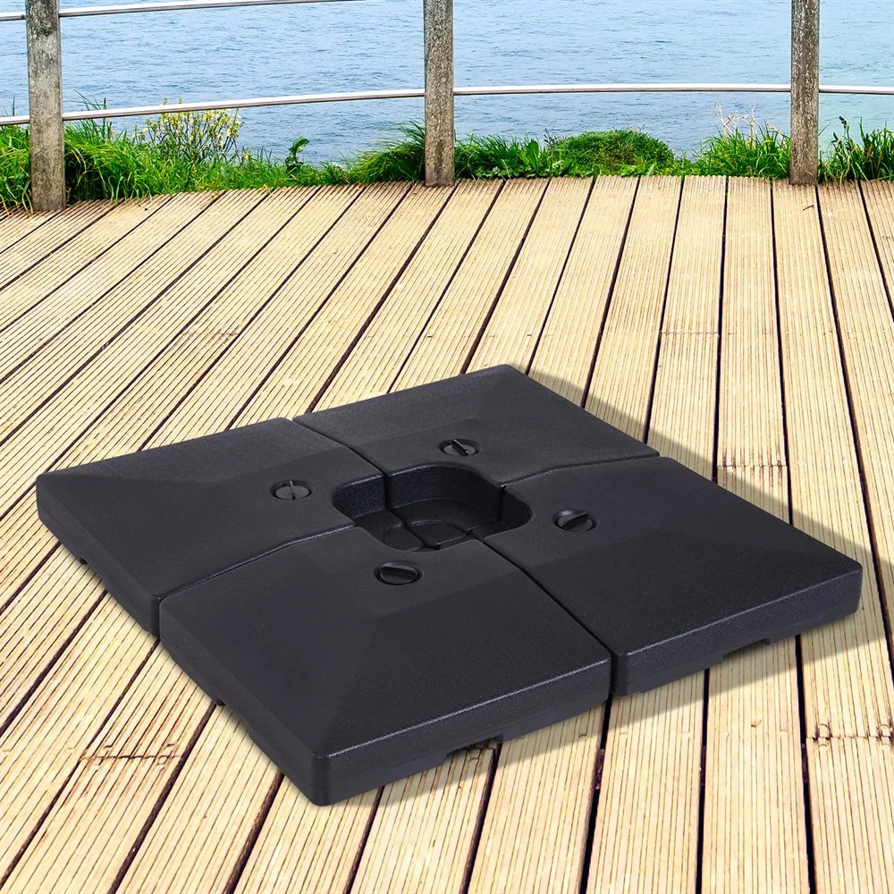 Outsunny набор 4 поперечных основания для зонтов Riempibili с водой и песком сад 51x51x12