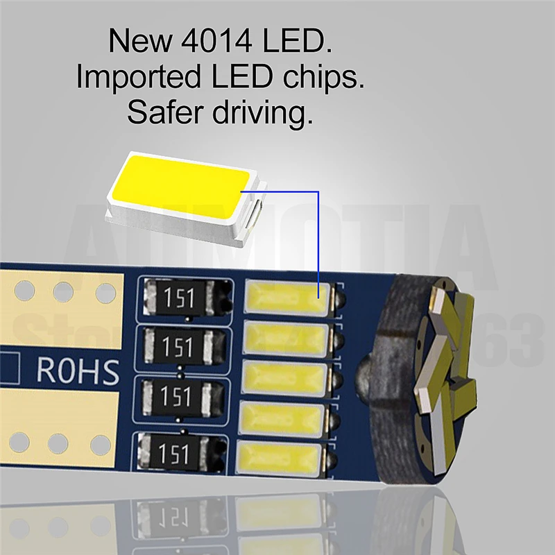 100x автомобильные светодиоды T10 168 194 W5W 15 LED 4014 габаритная лампа интерьерные лампы
