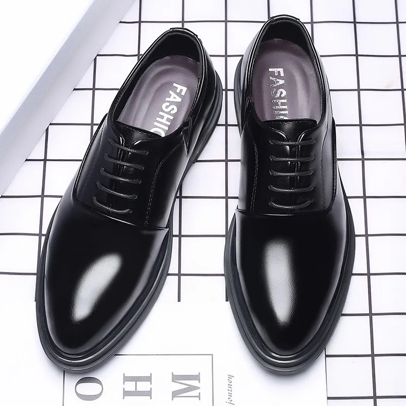 

Man Flat Classic Men Dress Shoes Outdoor Lace Up Leather Italian Formal Oxfords Shoes Plus Size 48