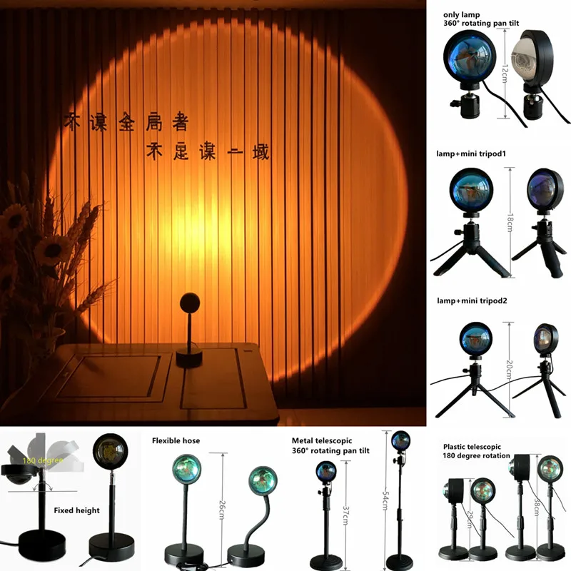 Проекционный ночник с красным закатом светодиодный для романтической