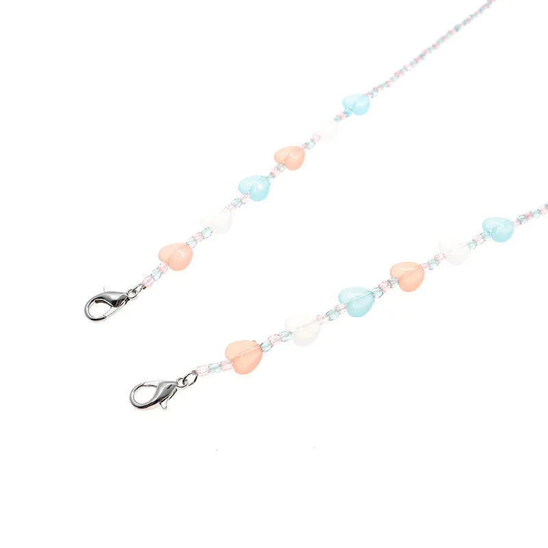

2021 New Fashion Jewelry Acrylic Heart Beaded Glasses Mask Chain Masked Sunglasses Glasses Chain Eyeglass Eyewear Lanyards Gifts