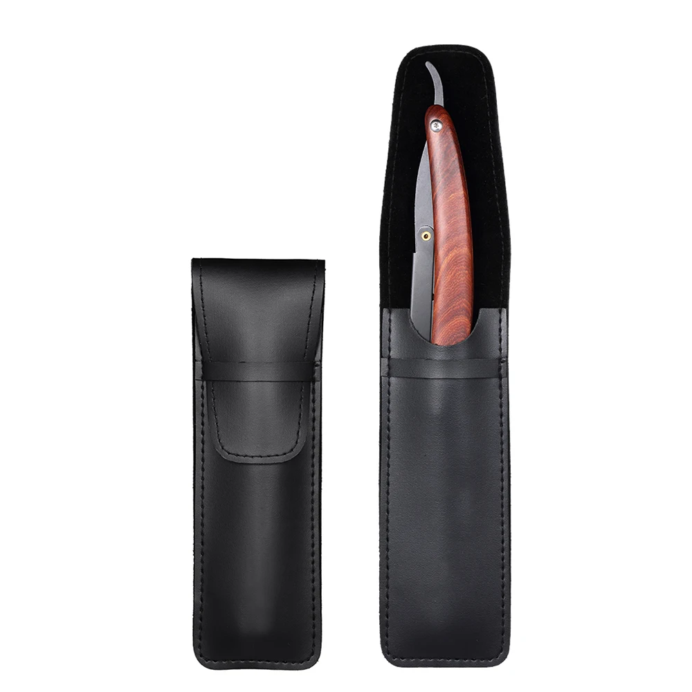 Мужская бритвенная бритва с прямым краем из нержавеющей стали ручная деревянной