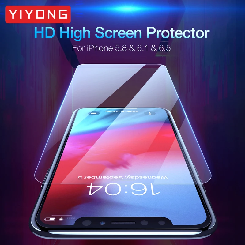 YIYONG HD прозрачное закаленное стекло для iPhone 11 Pro Max Защита экрана Apple X XR XS 12 Мини