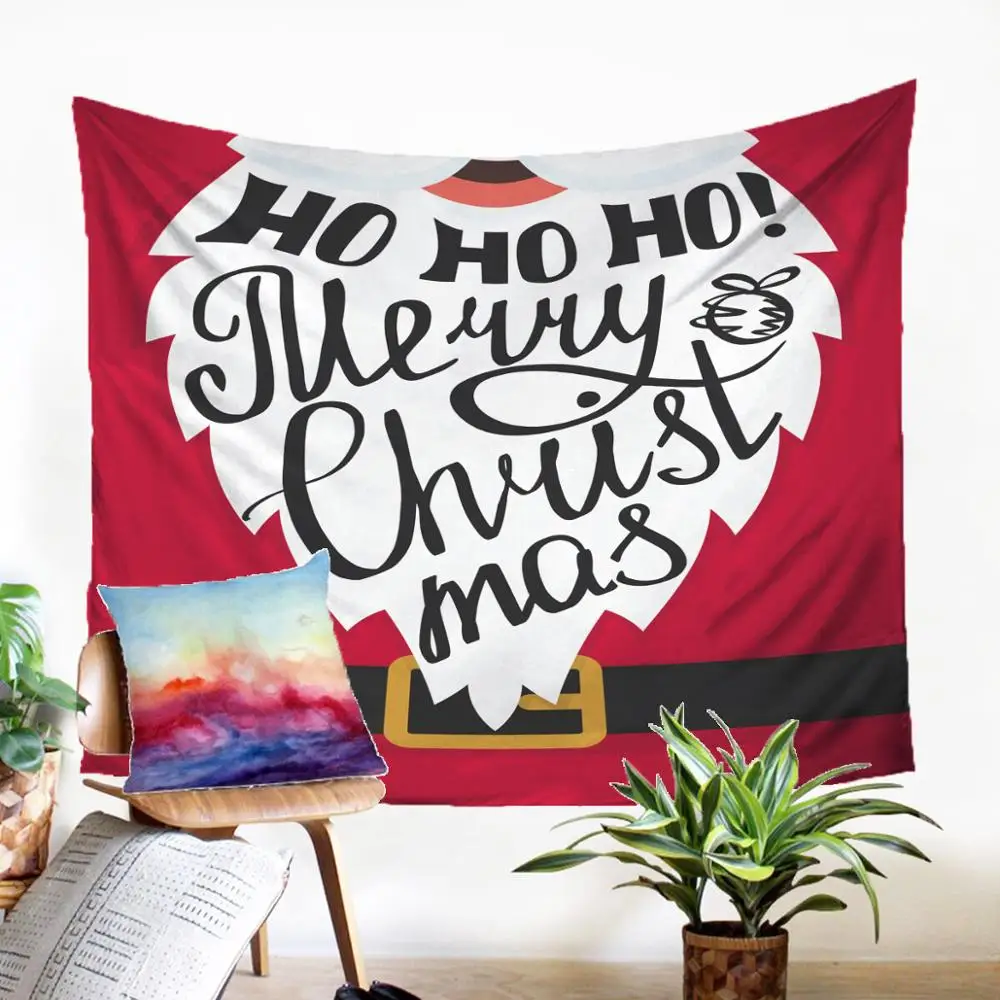 

Fabric Cartoon Cute Santa Claus Pattern Tepestry Christmas Decoration Home Decor Macrame Panel Wall Hanging Carpet
