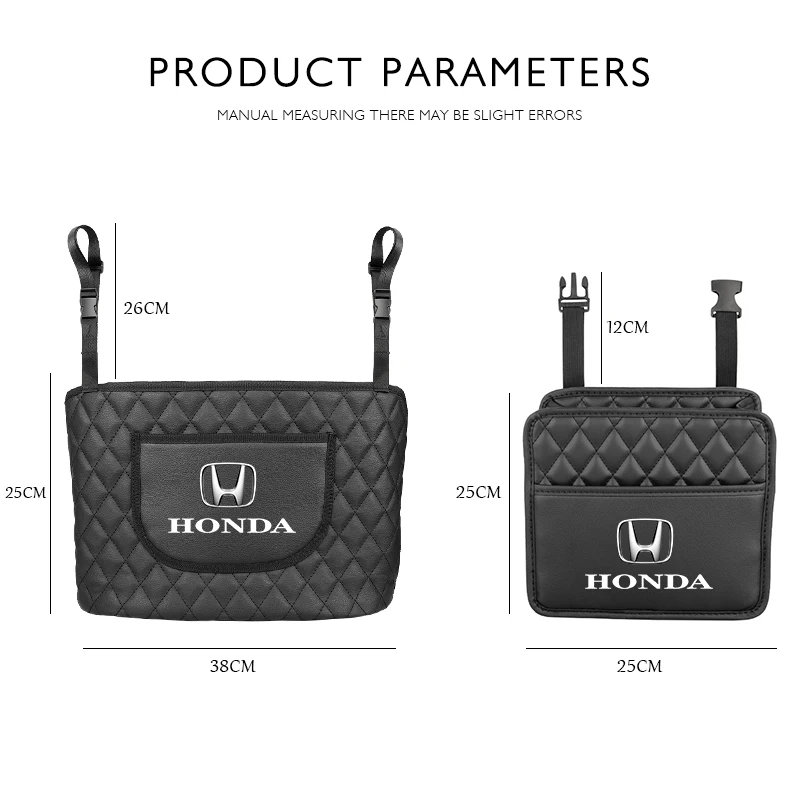 Кожаная сумка-органайзер для заднего сиденья автомобиля с множеством отделений подходит для Honda Civic Accord Fit City Vezel CRV Odyssey Pilot Jazz.