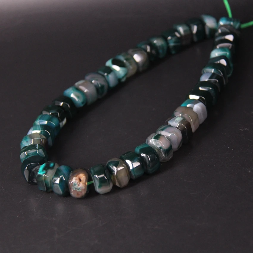 15 5 &quot/нитка зеленые ограненные Агаты Самородок ронли разделительные бусины