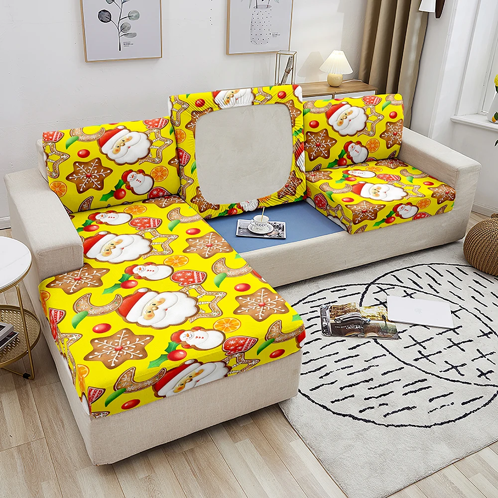 Sofa Seat Cushion Cover Santa Claus Elk Christmas Decoration For Home 2021 Ornaments Natal Navidad New Year 2022 | Дом и сад