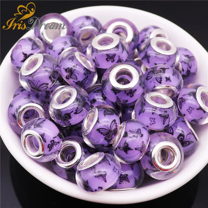 50 шт./лот с большими отверстиями кулоны А смешанных цветов и круглым Свободные