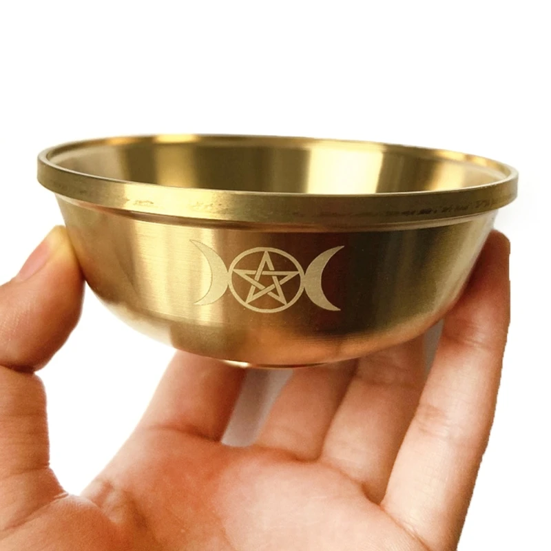 

Altar Bowl Ritual Gold Plating Tableware Ceremony Moon Divination Astrological Tool Witchcraft Prop Supplies