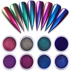 1 коробка зеркальная пудра для ногтей художественный блеск Хамелеон пигмент порошок ногтей Типсы украшения Аксессуары Гель-лак пыль