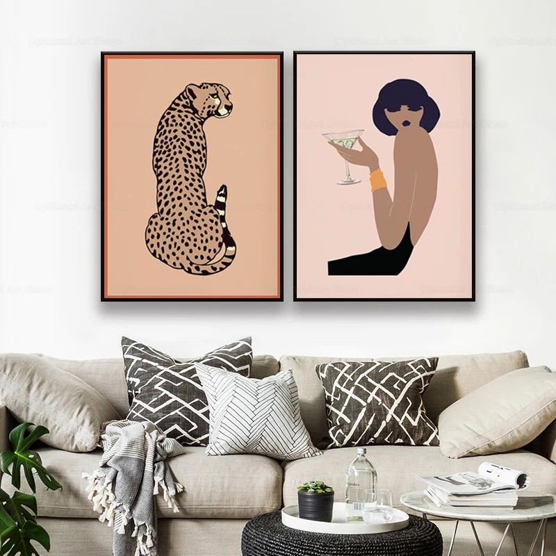 Постеры и принты в стиле бохо для женщин гепарда холст с леопардовым принтом