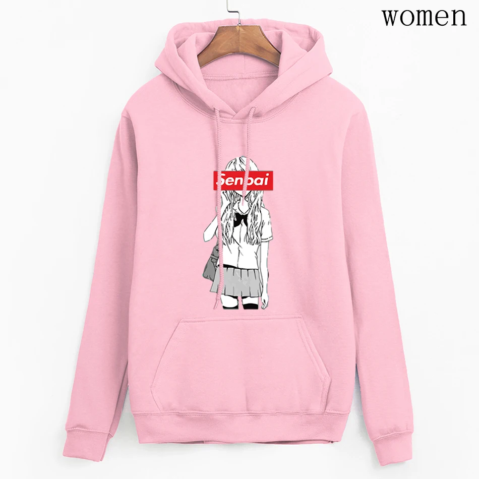 

Толстовка Senpai с мультяшным принтом для женщин, K-pop свитшот в стиле хип-хоп, стандартная верхняя одежда, флисовая ретро-одежда для женщин
