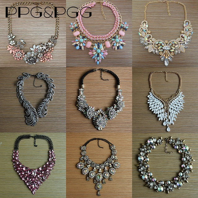PPG& PGG, новинка, Z дизайн, роскошный бренд, Макси ожерелье, большой кристалл, Массивное колье, нагрудник, воротник, ожерелья, подвески