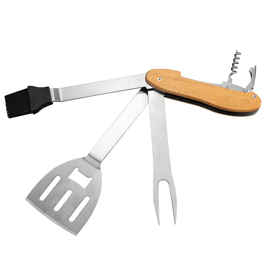 

5 в 1, Складной Съемный набор инструментов для гриля и барбекю