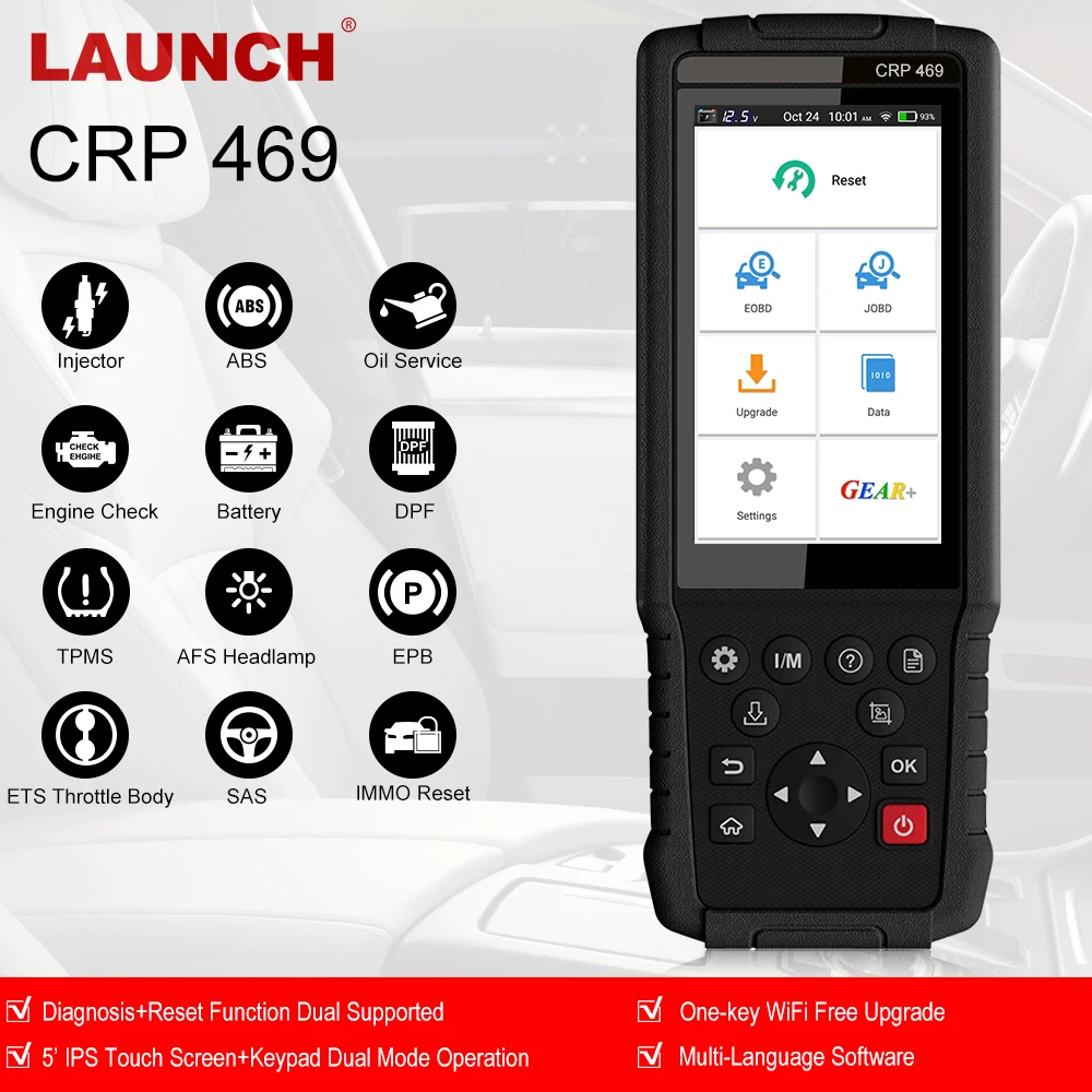 Launch X431 CRP469 OBD2 автомобильный сканер SAS ABS DPF TPMS сброс масла Профессиональный ODB2 wifi