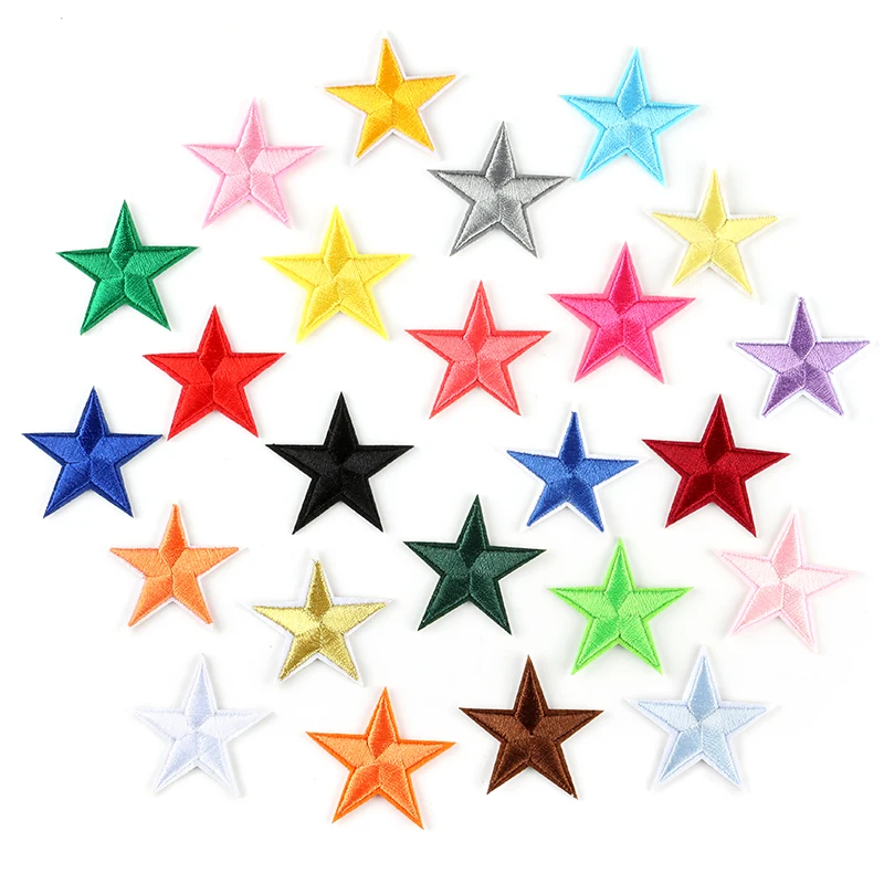 

Diy Clothing Sewing Supplies Patch Children Shirts Trousers Holes Embroidery Solid Mini Star Iron-on Paste Patches 10pc/lot