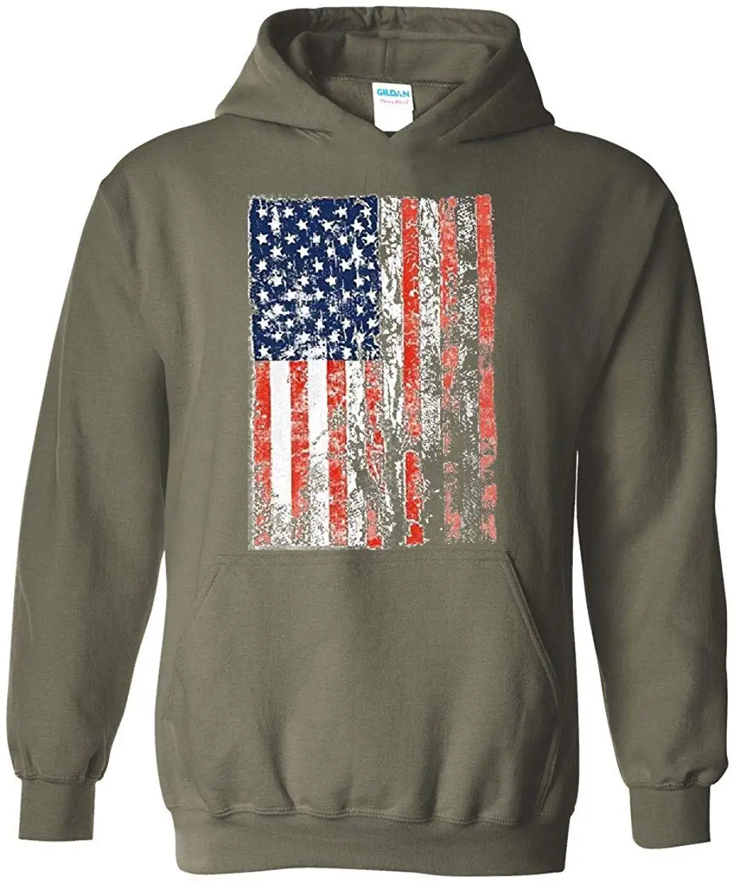 Американский флаг винтажный с флагом США унисекс толстовка капюшоном (5 XLMG)