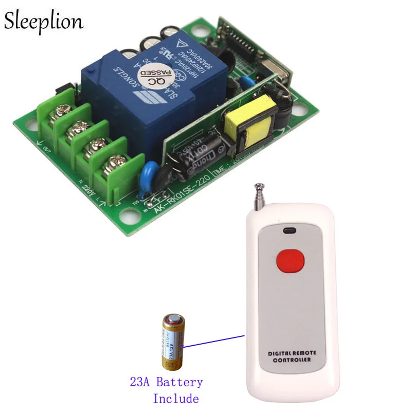 

Sleeplion 3000W 220V 30A 1CH Relay RF Remote Control ON OFF Universal 100M Remote Control Relay ON OFF Module 250V 220V 110V