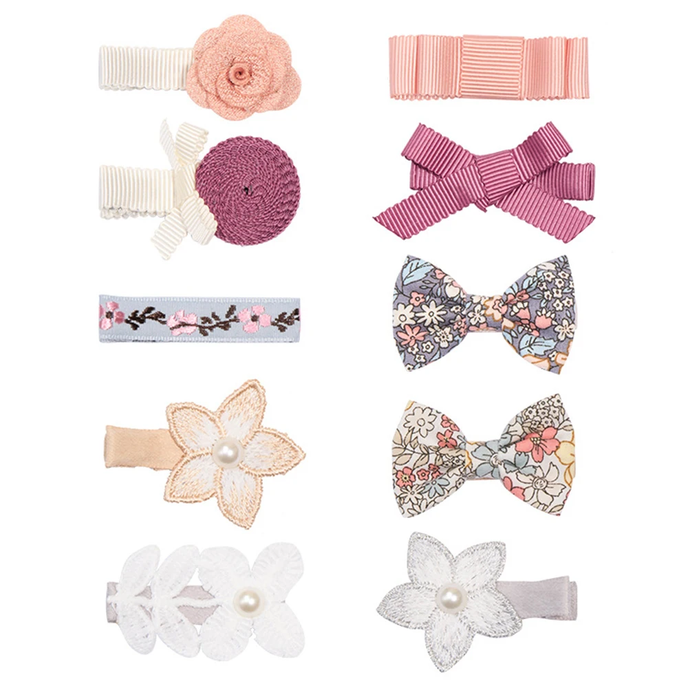 10 цветов печатные заколки для маленьких девочек заколка с бантиком милые