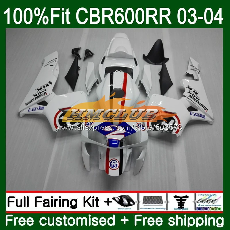 Литые изделия для Honda CBR 600RR 600F5 CBR600 RR 2003 2004 72CL. 0 CBR600RR CBR600F5 600 F5 03 04 OEM Обтекатели Синий