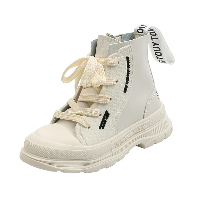 Осенне зимние теплые детские ботинки для девочек модная детская обувь из