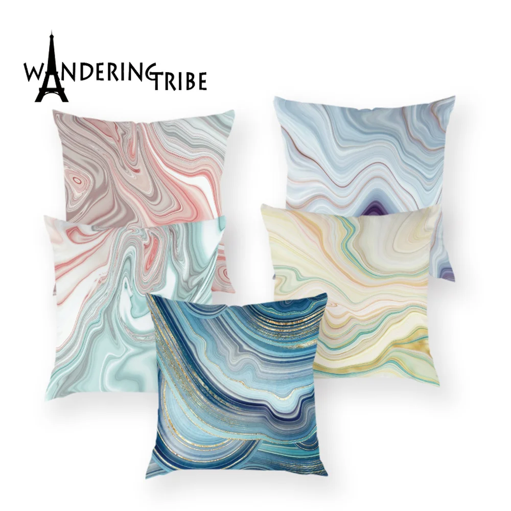 Абстрактные полосатые Чехлы для подушек с геометрическим рисунком декоративная