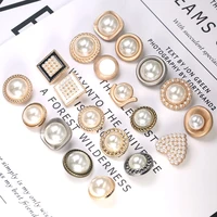 pearl gold metal buttons for clothing sewing button decorative clothes women coat sew on botones accessories garment diy lot
