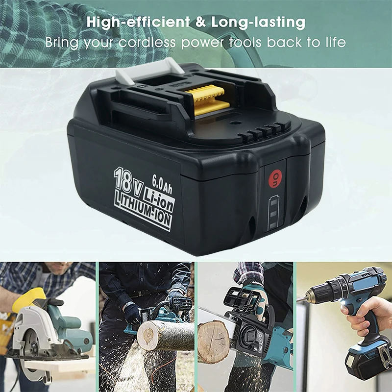 Для Makita 18v Батарея 6000 мА/ч BL1860 BL1850 BL1830 литий ионный Перезаряжаемые Мощность