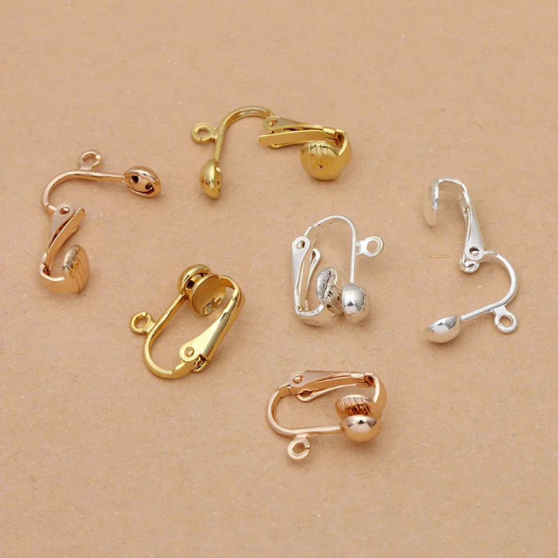 Серьги клипсы с петлей не пирсинг металлическими подвесками кисточками требует