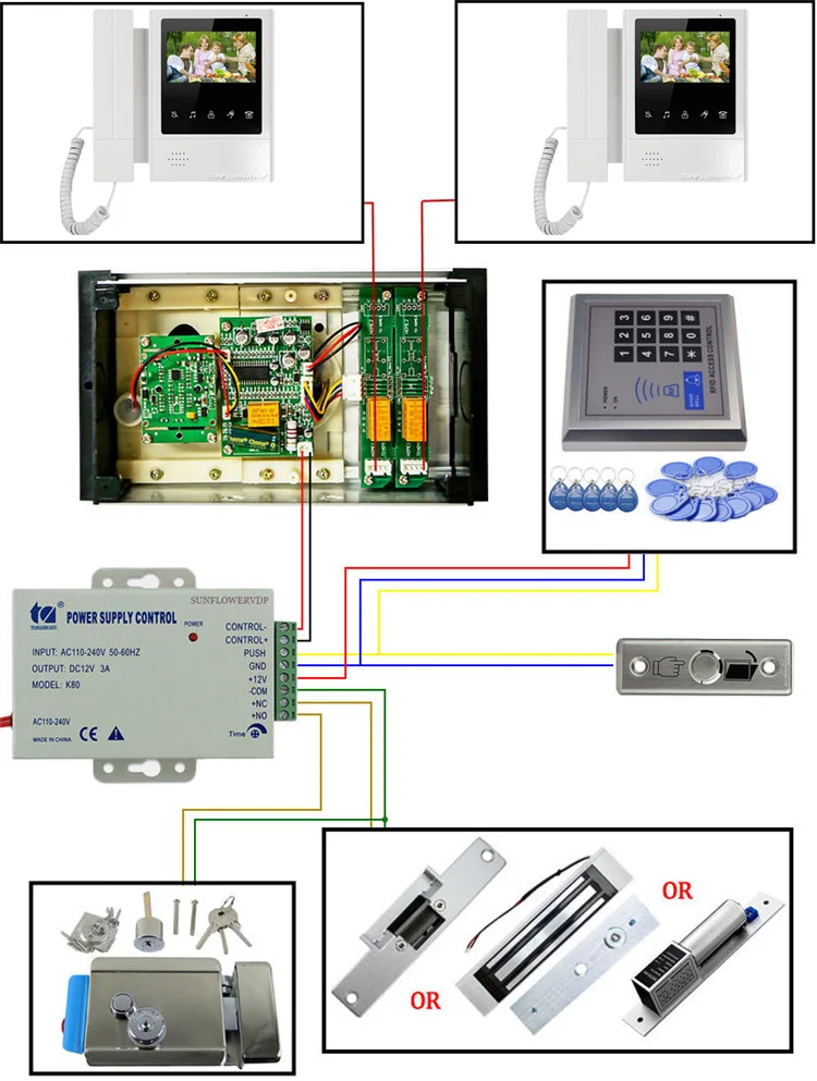 For 10 Apartments Video Intercom Home Quality Night-vision Camera Interphone Camera Hands-free & Doorphone Handset Door LocK Kit