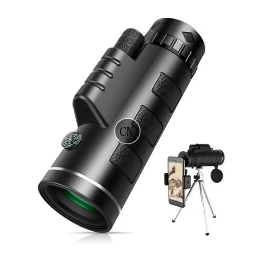 

40X60 Monocular Telescope with Laser Flashlight Powerful HD Telescope Night Vision Compass BAK4 Binoculars for Outdoor Hunting