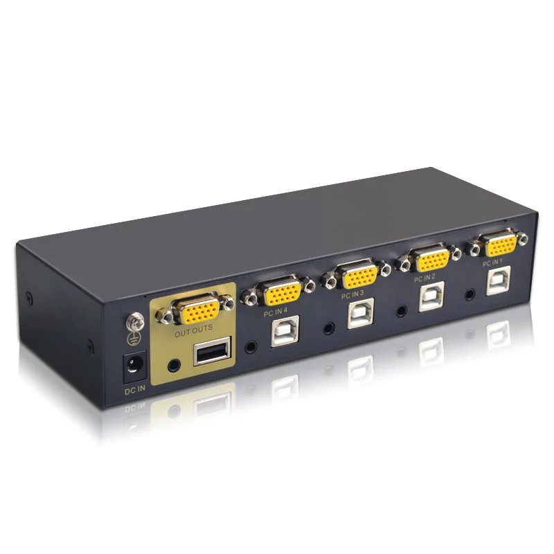 KVM переключатель 4 порта VGA USB PS2 клавиатура мышь дисплей коробка с шт. КАБЕЛЬ |