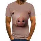 Новинка лета 2020, забавная Футболка с принтом свиньи, одежда в стиле хип-хоп, футболка с короткими рукавами, уличная одежда с 3d принтом