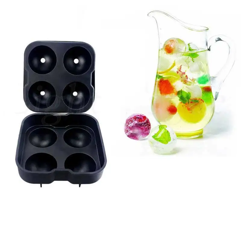 4 отверстия шар для мороженого сфера виски большой круглый силиконовый льда