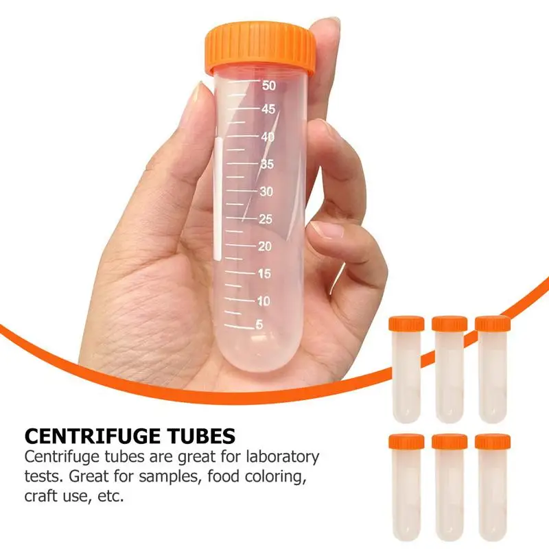 

20pcs 50ML Test Tubes Transparent Test Tubes with Caps Laboratory Equipment