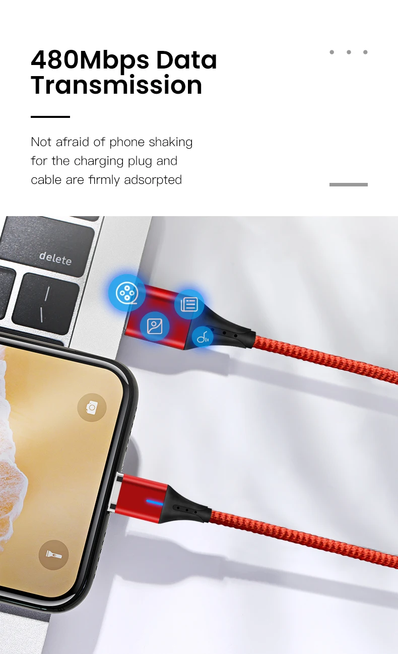 Amzish 3A Магнитный Micro USB кабель для iPhone samsung тип данных C usb Магнитный USB кабель micro usb быстрого зарядного устройства type c магнитный кабель micro usb магнитная зарядка шнур для зарядки телефона