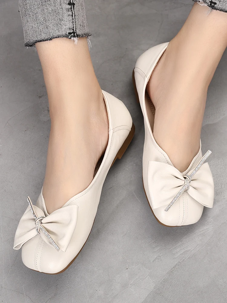 Женские мягкие Лоферы со стразами GKTINOO модные комфортные плоские туфли из