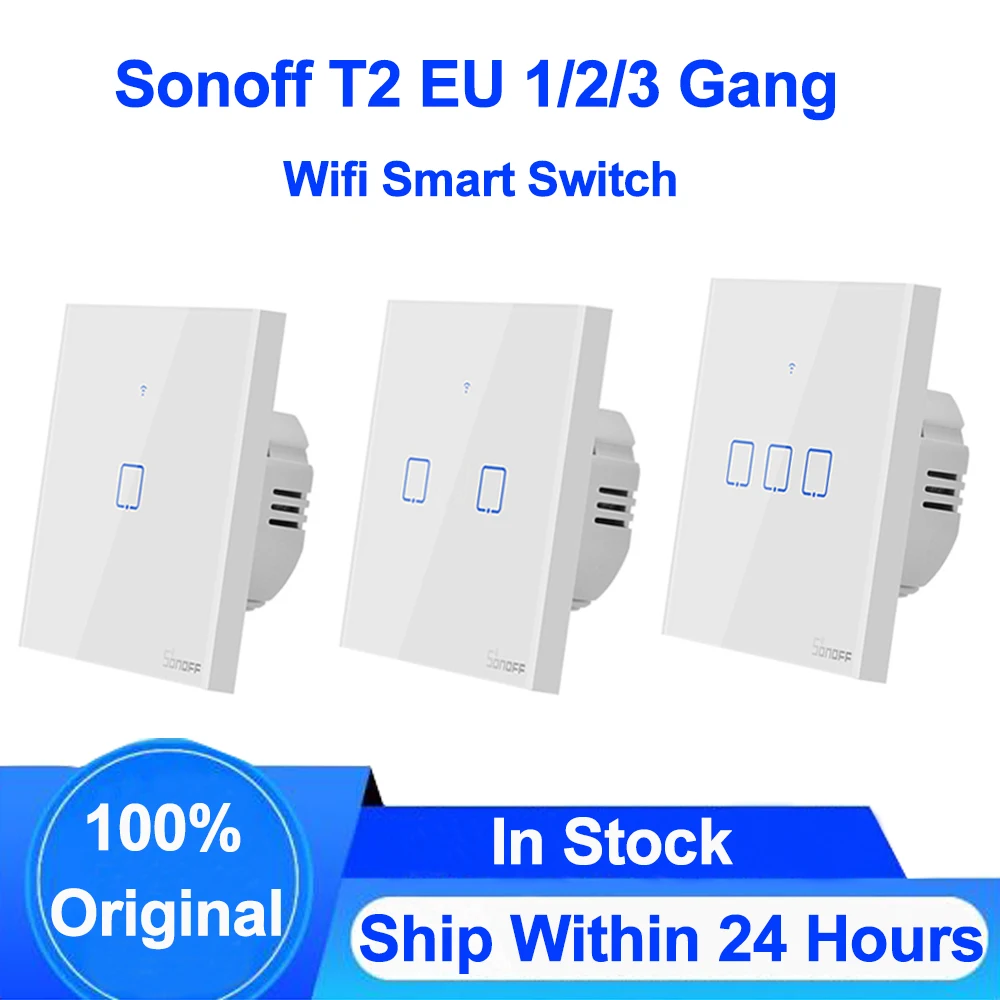 Интеллектуальный выключатель света Sonoff T2 ЕС Wi Fi RF умный переключатель дом пульт