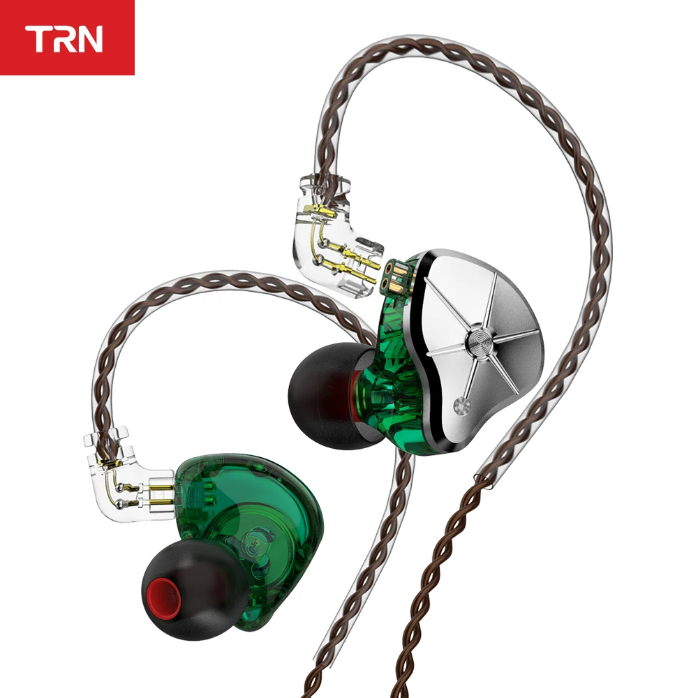 TRN STM 1BA + 1DD Гибридный блок драйвера в ухо наушники HIFI металлические вкладыши Спорт