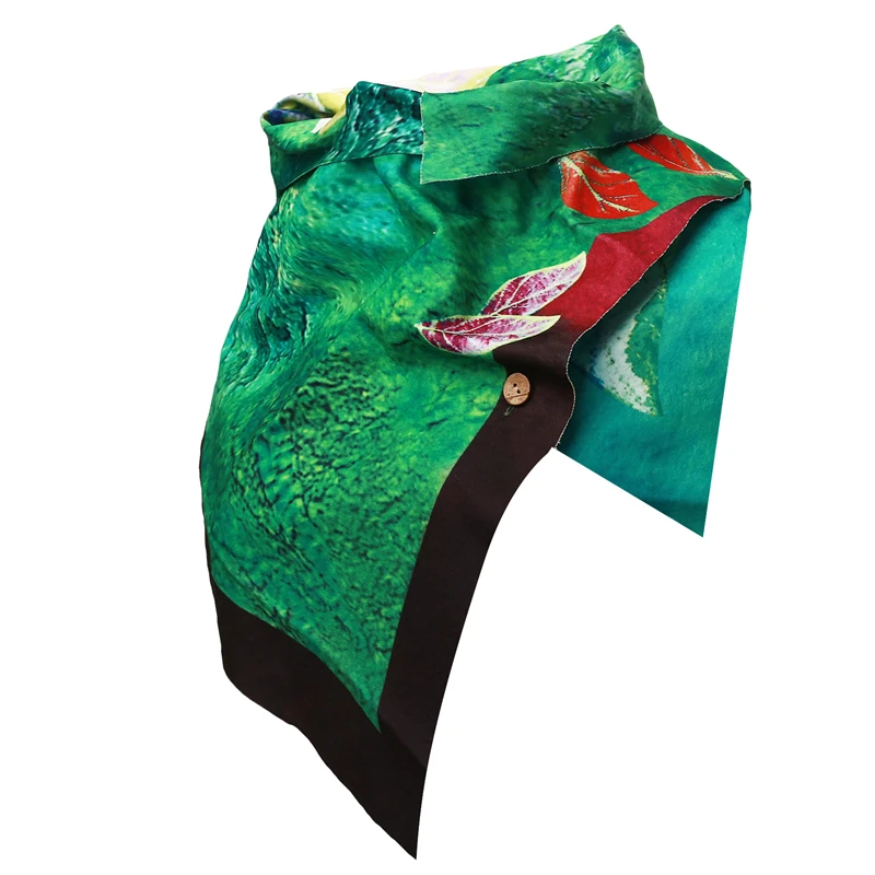

Vintage Women Autumn Winter Fashion Bandana Neck Gaiter Leaf Soft Wrap Irregular Scarf Button Warm Shawl Scarves 2020 NEW