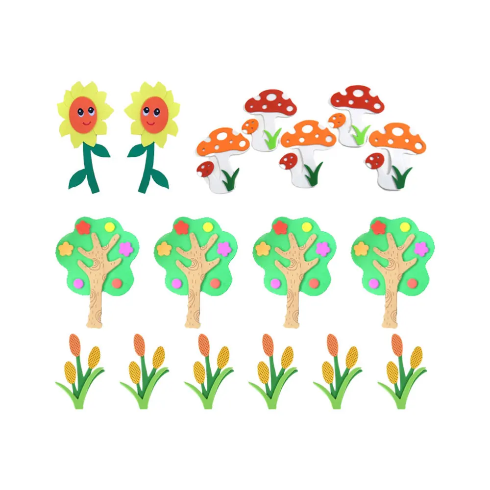 17 шт. растений дизайн стены Стикеры Классная доска макет Декор принадлежности