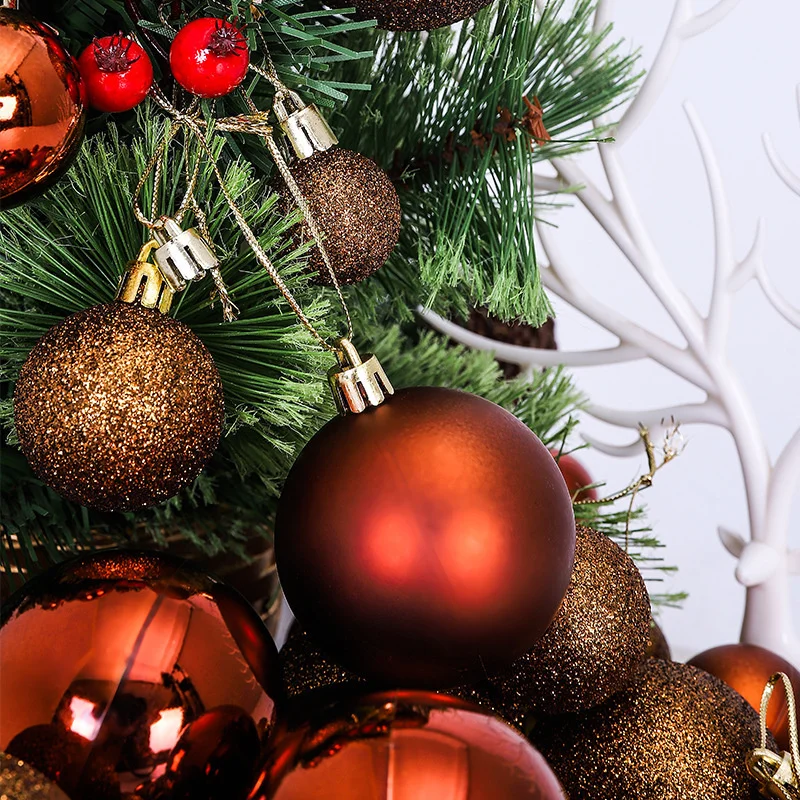 Bolas de Navidad para decoraci&oacute;n del hogar, adornos colgantes de purpurina para &aacute;rbol de Navidad, fiesta, A&ntilde;o Nuevo, 100 piezas, 2022-4