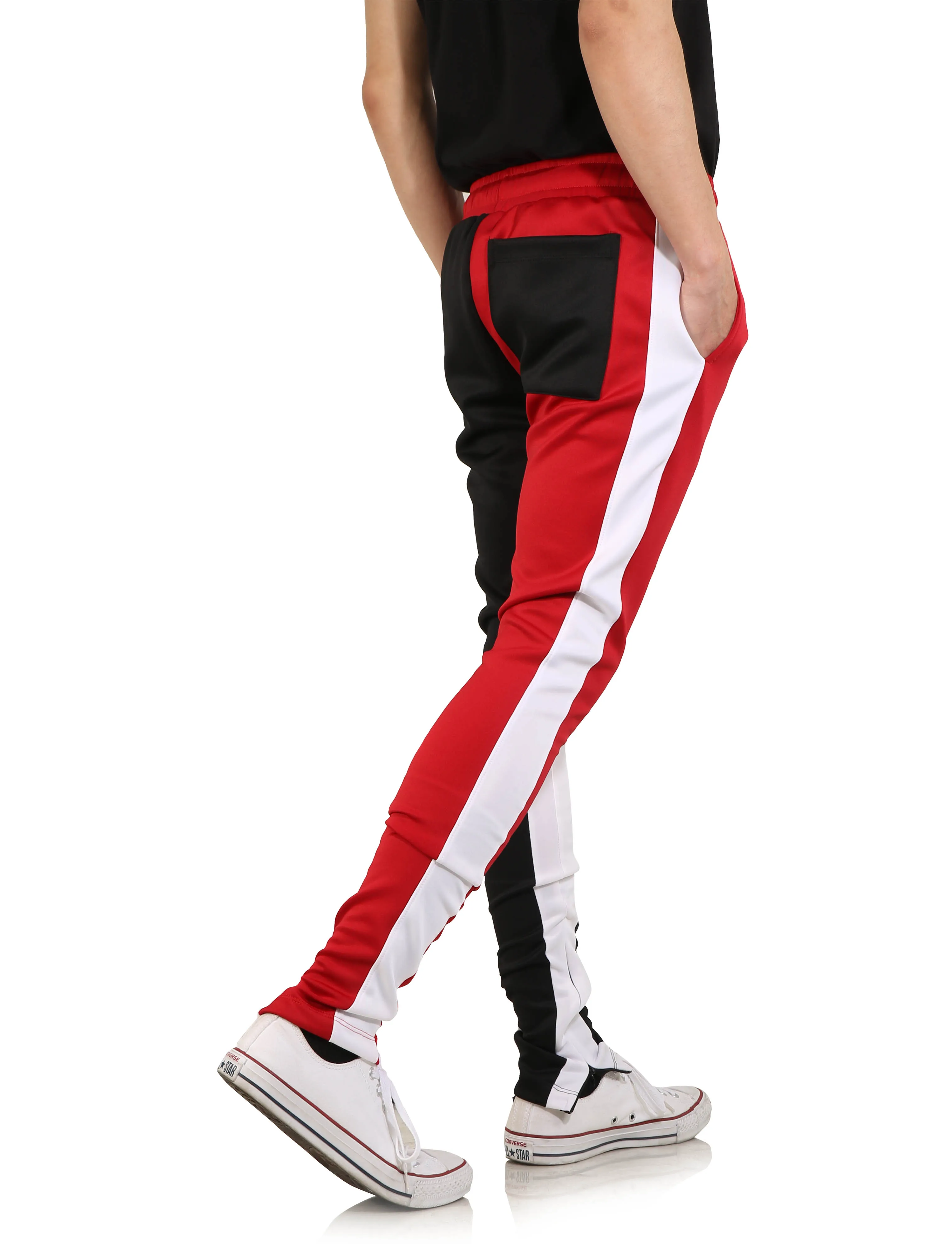 Мужские Slim Fit Пот Штаны Drawstring полосатый спортивный Штаны Цвет Блок Лоскутная Бег Брюки спортивные хип-хоп брюки повседневные штаны