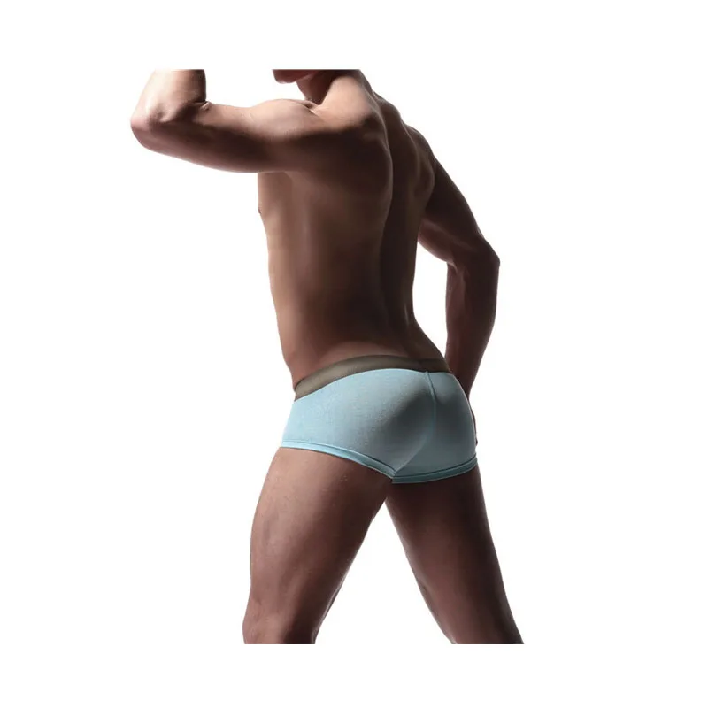 4PCS Men Boxers Cotton Underwear Male Sexy Low Waist Underpants Men's Cotton Boxer Shorts Tight Boxer Shorts Underwear Trunks