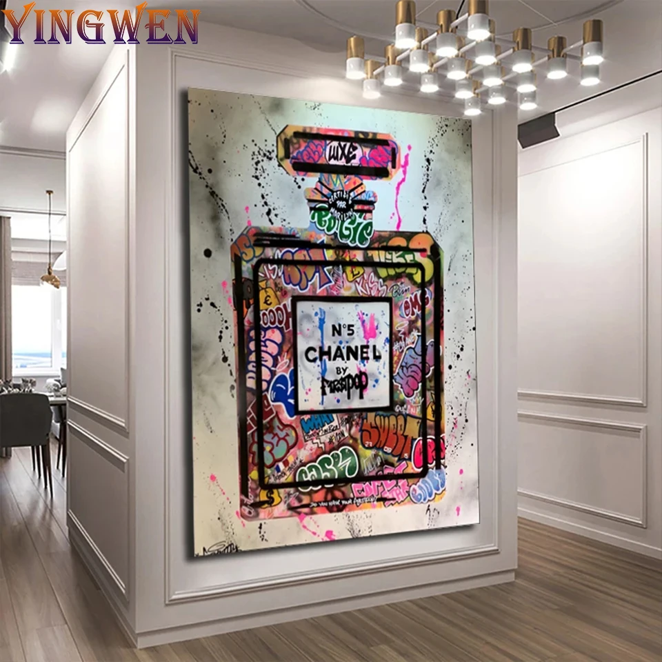 

Perfume Art Painting Abstract Perfume 5D DIY Diamond Painting Street Graffiti Cross Stitch Kits 3D Full Diamond Embroidery Decor