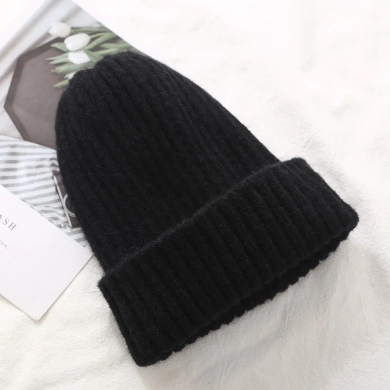 

Fashion Women Beanie Hat Knitted Winter Hat Women Thicken Warm Winter Hats For Women Beanies Ladies Soft Winter Cap 2021