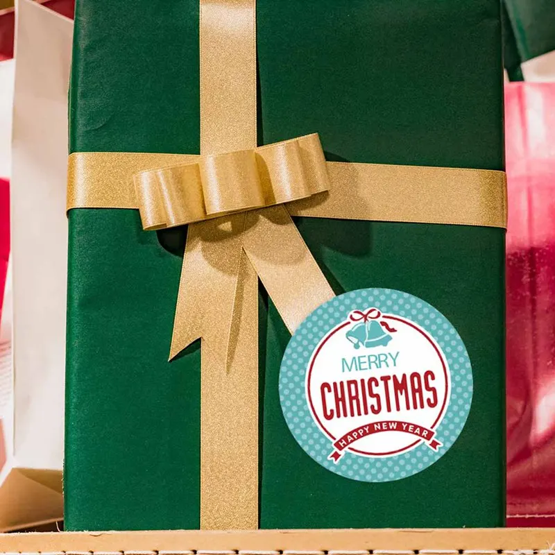 

500 Merry Christmas Kraft Handmade Sticker Card Box Package Santa Thank You Label Sealing Stickers Wedding Decor Party Supplies