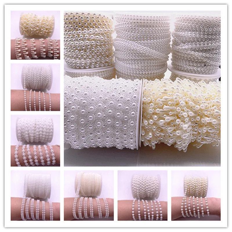 Новинка 2 5 ярдов 4 15 мм искусственный жемчуг цветок бусы цепочка гирлянда цветы