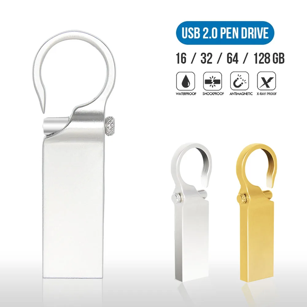 

Key Chain USB Flash Drives 64GB 32GB 16GB Metal Pen Drive 8GB Real Capacity Pendrive USB 2.0 Memory Stick Disk cle usb for gift