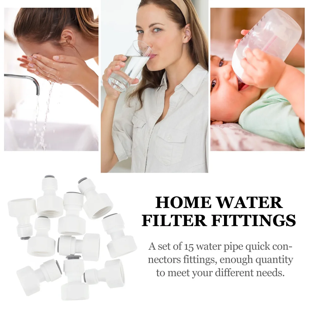 

15pcs Quick Connector Water Tube Pipe Fitting Kit for Water Purifiers Filters